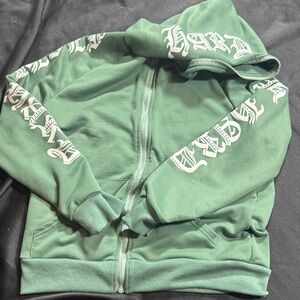 Kids Graphic Hoodie in Forest Green